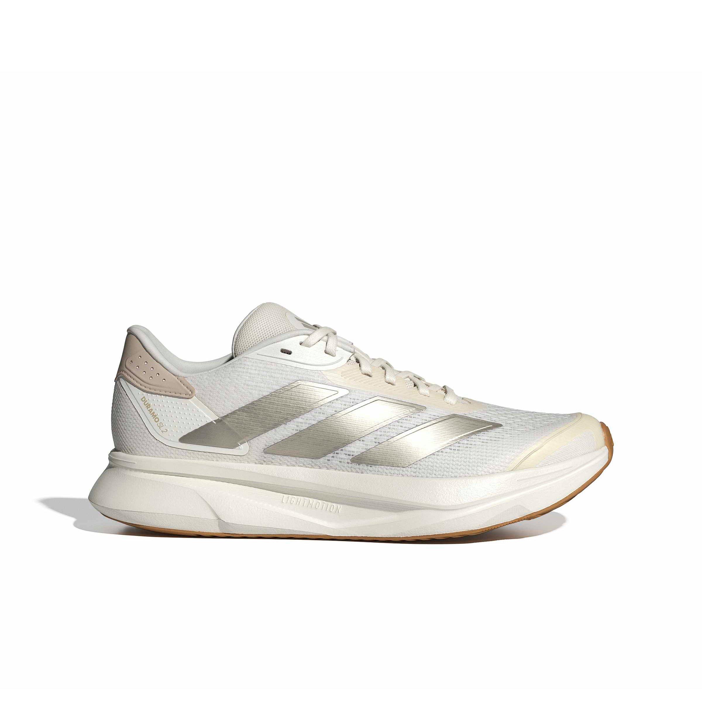 adidas Duramo SL 2 "Chalk White/Cyber Metallic/Crystal Linen" Women's Running Shoe - WHITE/CYBER/LINEN